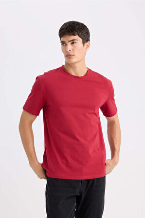 DeFacto New Regular Fit Bisiklet Yaka Basic Düz Kısa Kollu Tişört E1091AXNSBR114