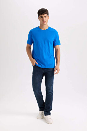 DeFacto New Regular Fit Bisiklet Yaka Basic Düz Kısa Kollu Tişört E1091AXNSBE142