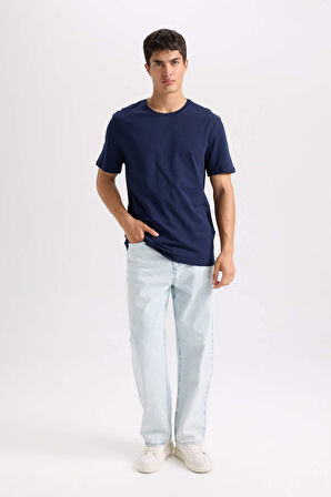 DeFacto New Regular Fit Bisiklet Yaka Basic Düz Kısa Kollu Tişört E1091AXNSNV135
