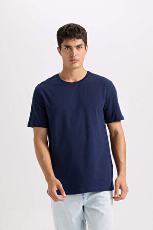 DeFacto New Regular Fit Bisiklet Yaka Basic Düz Kısa Kollu Tişört E1091AXNSNV135