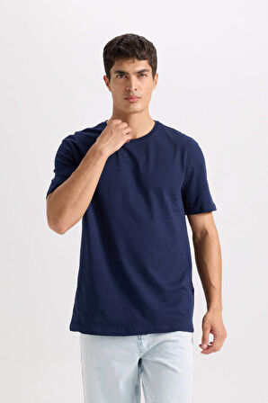 DeFacto New Regular Fit Bisiklet Yaka Basic Düz Kısa Kollu Tişört E1091AXNSNV135