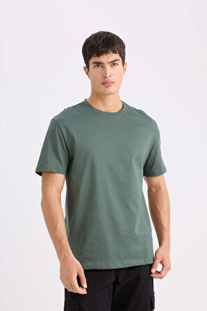 DeFacto New Regular Fit Bisiklet Yaka Basic Düz Kısa Kollu Tişört E1091AXNSGN761