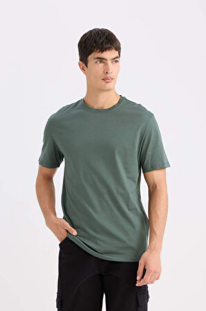 DeFacto New Regular Fit Bisiklet Yaka Basic Düz Kısa Kollu Tişört E1091AXNSGN761