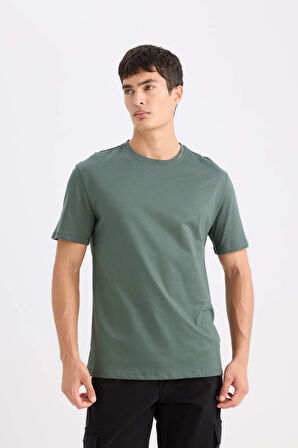 DeFacto New Regular Fit Bisiklet Yaka Basic Düz Kısa Kollu Tişört E1091AXNSGN761