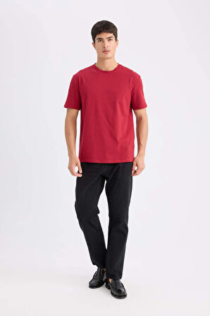 DeFacto New Regular Fit Bisiklet Yaka Basic Düz Kısa Kollu Tişört E1091AXNSBR183