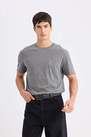 DeFacto New Regular Fit Bisiklet Yaka Basic Düz Kısa Kollu Tişört E1091AXNSAR198