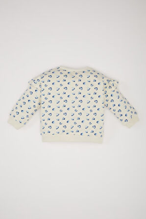 DeFacto Kız Bebek Bisiklet Yaka Kalp Desenli Sweatshirt E0197A525SPER99