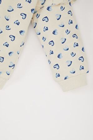 DeFacto Kız Bebek Bisiklet Yaka Kalp Desenli Sweatshirt E0197A525SPER99