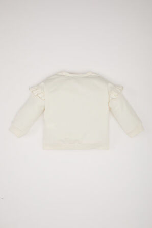 DeFacto Kız Bebek Bisiklet Yaka Balerin Baskılı Sweatshirt E0193A525SPER99