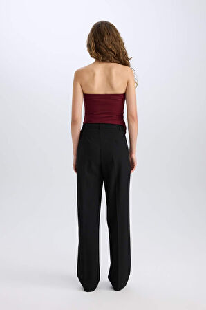 DeFacto Wide Leg  Klasik Kumaş Pantolon Normal Bel Geniş Paça Standart Boy E1518AX24WNBK81