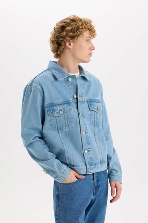 DeFacto %100 Pamuk Regular Fit Jean Ceket E0835AX25SPNM39