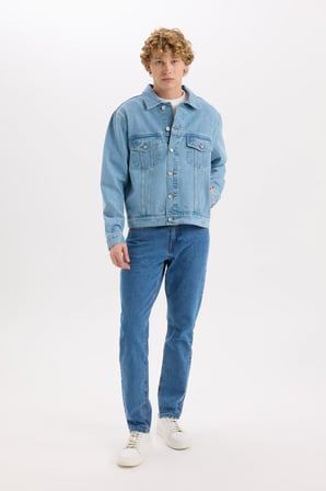 DeFacto %100 Pamuk Regular Fit Jean Ceket E0835AX25SPNM39