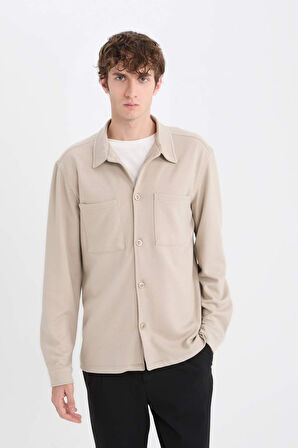 DeFacto Regular Fit Polo Yaka Gömlek Ceket D7243AX25SPBG49