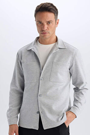DeFacto Regular Fit Polo Yaka Gömlek Ceket D7243AX25SPGR370
