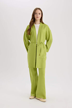 Relax Fit Keten Karışımlı Kimono