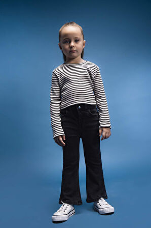 DeFacto Kız Bebek Flare Fit İspanyol Paça Jean Pantolon E0417A525SPNM36