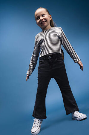 DeFacto Kız Bebek Flare Fit İspanyol Paça Jean Pantolon E0417A525SPNM36