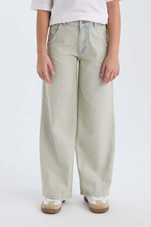 DeFacto Kız Çocuk Wide Leg Geniş Paça Jean Pantolon D9128A825SPNM39