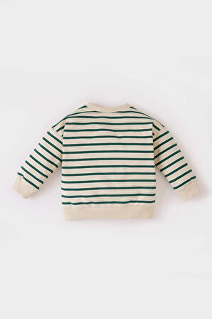 DeFacto Erkek Bebek Bisiklet Yaka Çizgili Sweatshirt E0280A525SPBG319