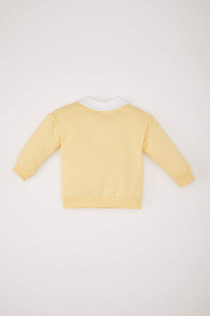 Erkek Bebek Gömlek Yaka Baskılı Sweatshirt