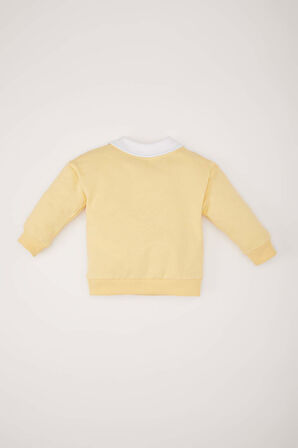 Erkek Bebek Gömlek Yaka Baskılı Sweatshirt