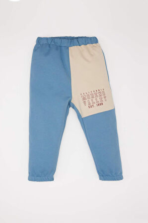 DeFacto Erkek Bebek 2'li Takım Bisiklet Yaka Baskılı Sweatshirt Beli Lastikli Eşofman Altı E0324A525SPBE455