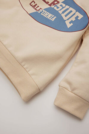 DeFacto Erkek Bebek 2'li Takım Bisiklet Yaka Baskılı Sweatshirt Beli Lastikli Eşofman Altı E0324A525SPBE455