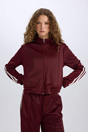 DeFacto Oversize Geniş Kalıp Cepli Fermuarlı Spor Hırka E1803AX24WNBR248