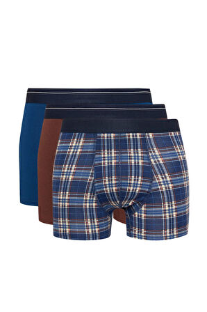 DeFacto Regular Fit Kareli 3'lü Boxer E0032AX24CWNV42