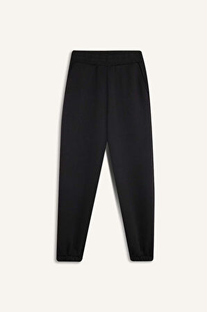 DeFactoFit Oversize Geniş Kalıp Sporcu Eşofman Altı Çift Cepli Jogger Paça Standart Boy Skuba Dalgıç Kumaş Z6694AZ25SPBK81