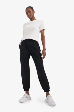 DeFactoFit Oversize Geniş Kalıp Sporcu Eşofman Altı Çift Cepli Jogger Paça Standart Boy Skuba Dalgıç Kumaş Z6694AZ25SPBK81
