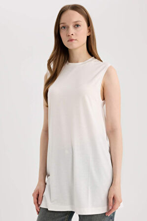 DeFacto Regular Fit Bisiklet Yaka Basic Düz Kolsuz Tunik A8352AX25SPER139
