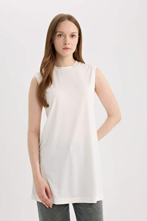 DeFacto Regular Fit Bisiklet Yaka Basic Düz Kolsuz Tunik A8352AX25SPER139