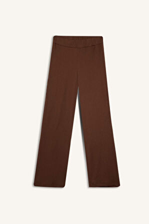 Wide Leg Geniş Bol Paça Esnek Belli Bürümcük Lacivert Pantolon