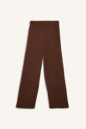 Wide Leg Geniş Bol Paça Esnek Belli Bürümcük Lacivert Pantolon