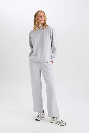 DeFacto Wide Leg Kışlık PantolonGeniş Bol Paça Beli Lastikli Bağcıklı Basic Düz Cepli E1998AX24WNGR210