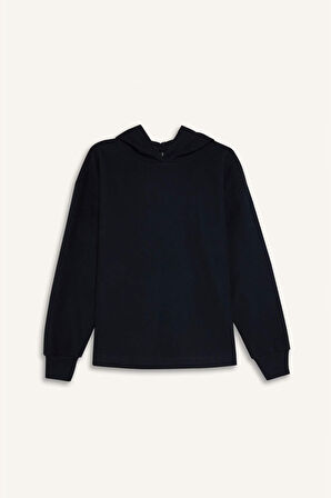 DeFacto Relax Fit Kapüşonlu Basic Düz Sweatshirt E1995AX24WNNV31
