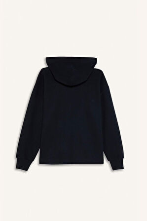 DeFacto Relax Fit Kapüşonlu Basic Düz Sweatshirt E1995AX24WNNV31