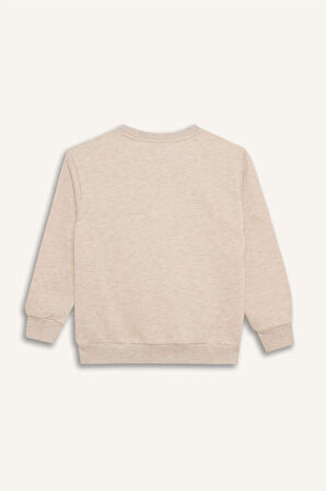 DeFacto Erkek Çocuk Bisiklet Yaka Baskılı Sweatshirt D6210A824CWBG277