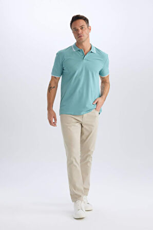 DeFacto Regular Fit Basic Düz Kısa Kollu Polo Tişört E2310AX24AUGN382
