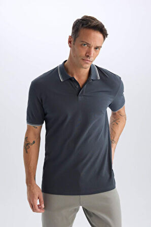 DeFacto Regular Fit Basic Düz Kısa Kollu Polo Tişört E2310AX24AUAR197