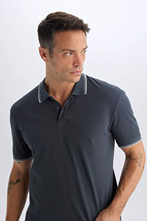 DeFacto Regular Fit Basic Düz Kısa Kollu Polo Tişört E2310AX24AUAR197