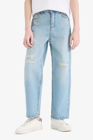 DeFacto %100 Pamuk Wide Leg Geniş Paça Jean Pantolon Erkek Çocuk D6844A825SMNM28