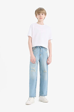 DeFacto Erkek Çocuk Wide Leg Geniş Paça Jean Pantolon D6844A825SMNM28