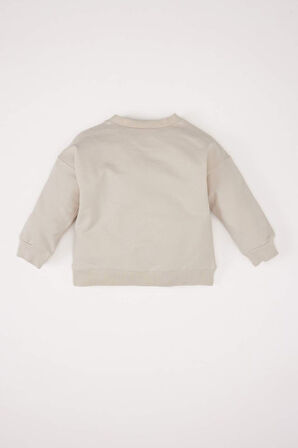DeFacto Erkek Bebek Bisiklet Yaka Baskılı Sweatshirt E0282A525SPBG186