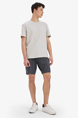 DeFacto Slim Fit Dar Kesim Cepli Pamuklu Basic Düz Bermuda Şort W1105AZ25SPAR58