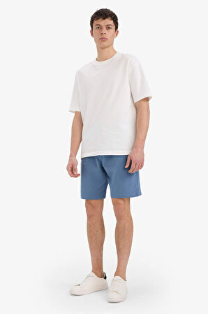 DeFacto Slim Fit Dar Kesim Cepli Pamuklu Basic Düz Bermuda Şort W1105AZ25SPBE808
