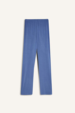 DeFacto Pijama Takımı Regular Fit Uzun Kollu Üst Uzun Alt-Fall in Love E1804AX24WNBE341