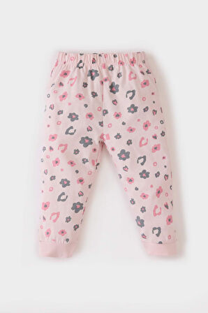DeFacto Kız Bebek Pijama Takımı Desenli Uzun Kollu Penye Üst Beli Lastikli Alt E0761A525SPPN367