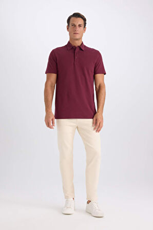 DeFacto Regular Fit Pamuklu Kısa Kollu Basic Düz Polo Tişört E2348AX24AUBR98